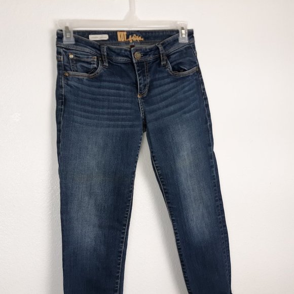 KUT from the Kloth Women's Catherine Slim Boyfriend Jeans Size 4 Cuffed Blue - Picture 2 of 16